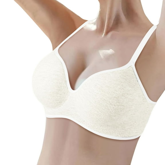 XJDJHC Womens Bras Ladies Comfortable Large Thin Sagging Side Beauty Back Shining Wireless Wrapping Bra Soft Everyday Bras