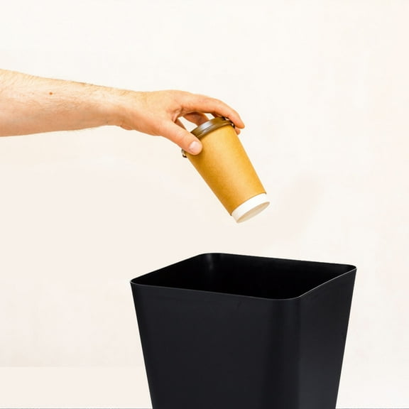 XJGHHSY 1 PCS Plastic Small Trash Can - 1.6 Gallon Square Wastebasket Garbage Can for Home Kitchen Office Bathroom,Black