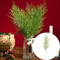 XJGHHSY 1 Pcs Artificial Pine Sprigs Faux Christmas Greenery Stems 14 inches Picks Christmas Pine Branches Cypress Plastic Decor for Wreath Craft DIY Holiday Decorations,Style A-Green