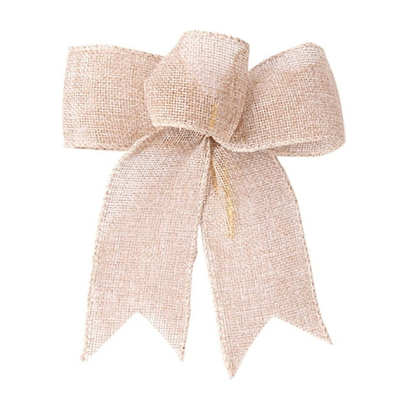 XJGHHSY 1 Pcs Christmas Burlap Bows Knot Handmade Ribbon Bows Natural Rustic Burlap Wreath Decorative Bowknot ornament for Christmas Tree Wreath Craft Party Decor,Gray