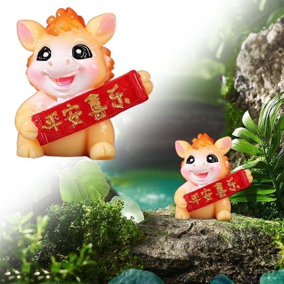 XJGHHSY 1 Pcs Mini Horse Figurines - 2026 Chinese New Year of the Horse Statues - Tiny Animal Models - for Micro Landscape Cake toppers ornament Decoration,Style A-Yellow