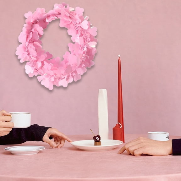 XJGHHSY 1 Pcs Valentine‘s Day Heart Garlands Heart Shape Wire Garland for Valentine‘s Day Party Wedding Supply Home Decorations,9*8.8 inches,Pink