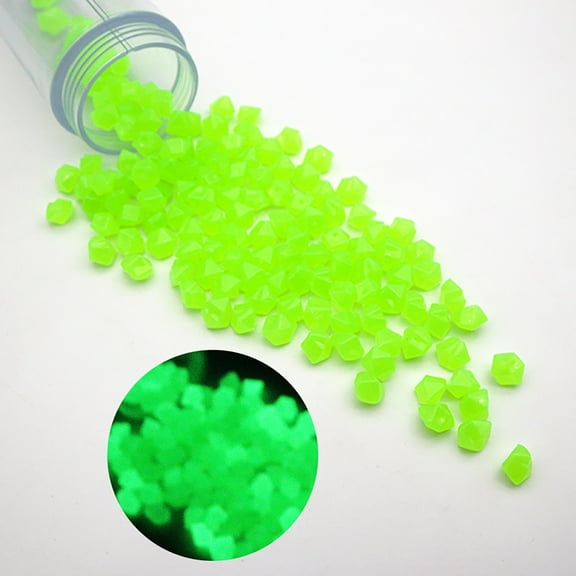 XJGHHSY 100 Pcs Diamond Shaped Luminous Stone Glow Rocks Small Luminous Pebbles for Fish Tank Aquarium Bonsai Indoor & Outdoor Yard,Light Green