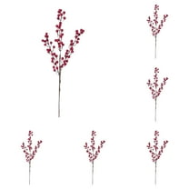 XJGHHSY 12 Pack Artificial Red Berry Stems Christmas Red Berries Holly Berry Branches 21.6 inches Fake Burgundy Berry Picks for Floral Arrangements Christmas Tree DIY Crafts Decor,Red