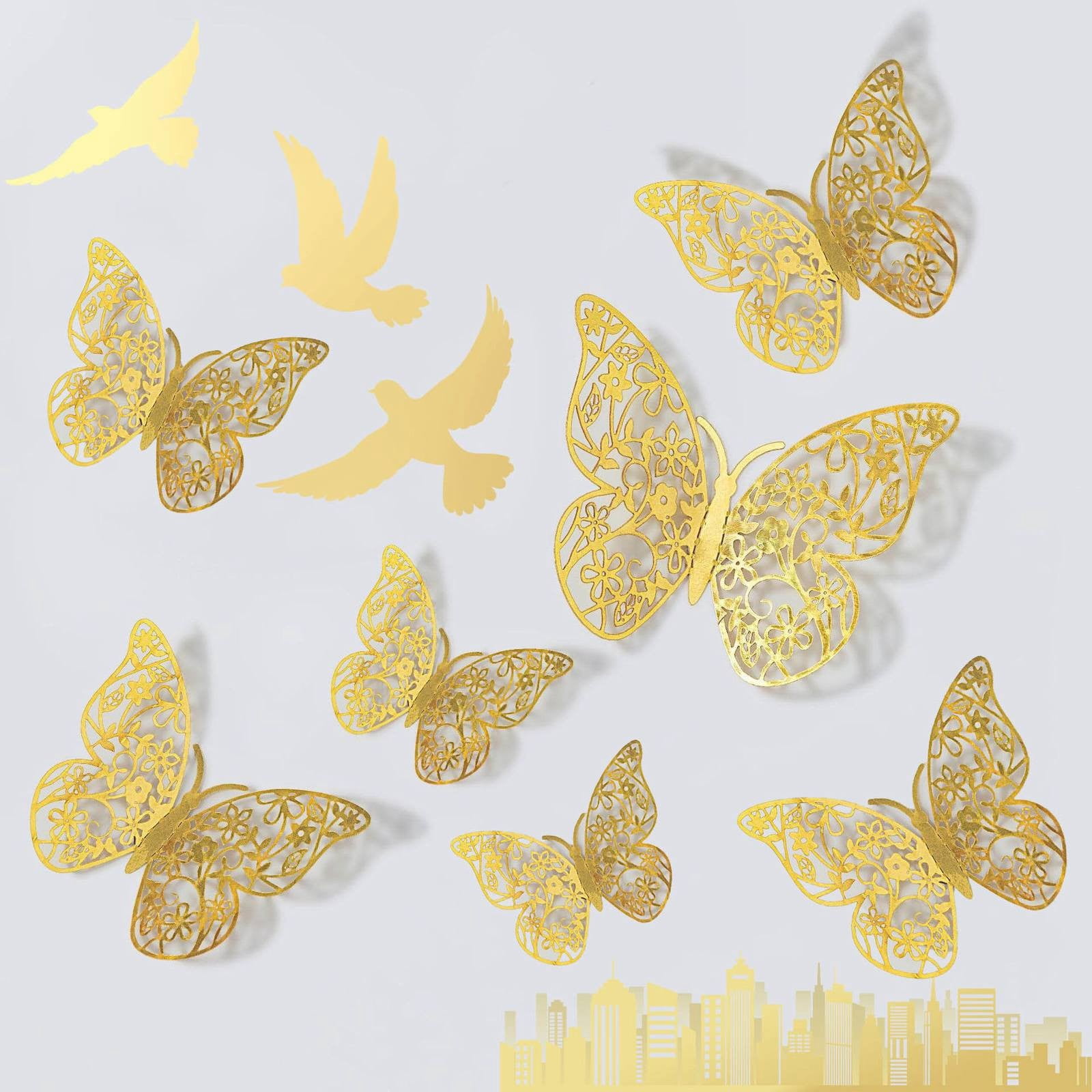XJGHHSY 12 Pcs Butterfly Decorations, 3 Sizes, 3D Butterfly Wall Decor ...