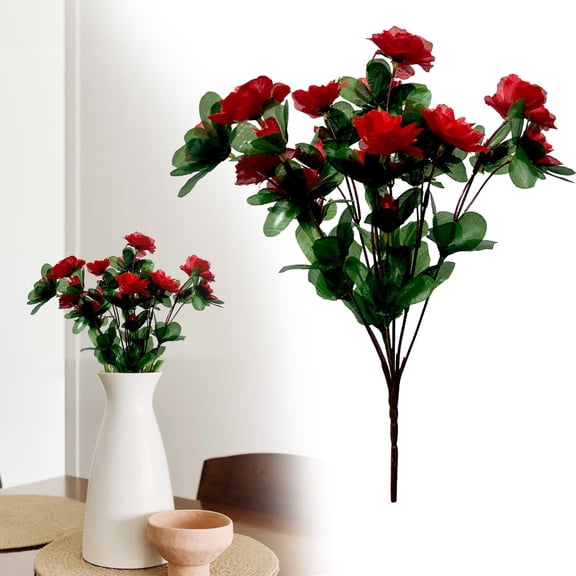 XJGHHSY 13.4” Artificial Red Flowers, 1 Pcs Red Camellia Flowers, Floral Stems for Vases, Faux Flowers for Centerpieces, Wedding, Home & office Decor,Red