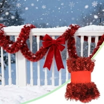 XJGHHSY 16.5 Feet Christmas Tinsel Garland Metallic Foil Twist Tinsel Garland Decoration for Christmas Tree, Wedding, Birthday and Party Hanging Decorations,Red