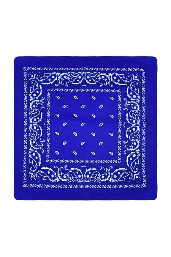 1Pcs Bandanas 100% Cotton Double Sided Paisley Print Head Wrap Scarf Wristband Headband,Blue B