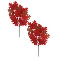 thumbnail image 1 of XJGHHSY 2 Bundles Fall Leaves Decor Artificial Maple Leaves Stems Branches Faux Fall Fake Autumn Leave for Thanksgiving Table Centerpieces Decoration,Style B-Red, 1 of 8