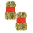 thumbnail image 1 of XJGHHSY 2 Pcs 5 Yard Red Tinsel Garland Christmas Tinsel Garland Xmas Tree Decorations Metallic Twist Streamer for Christmas Tree New Year Holiday Birthday Party Decorations (3" x 197"),Gold, 1 of 8