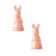 thumbnail image 1 of XJGHHSY 2 Pcs Easter Ceramic Bunny Figurine - 4.1" Glossy Pink/White Rabbit Sculpture,Spring Tabletop Decor for Farmhouse Home,Shelf,Mantel & Easter Dining Centerpiece,Y-Pink, 1 of 8
