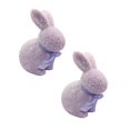thumbnail image 1 of XJGHHSY 2 Pcs Glitter Easter Bunny Figurine - 9.2" Large Sparkle Rabbit Statue with Satin Bow,Easter Table Centerpiece for Home,Balcony,Party Decor & Holiday Gifting,ZZ-PVC-, 1 of 5