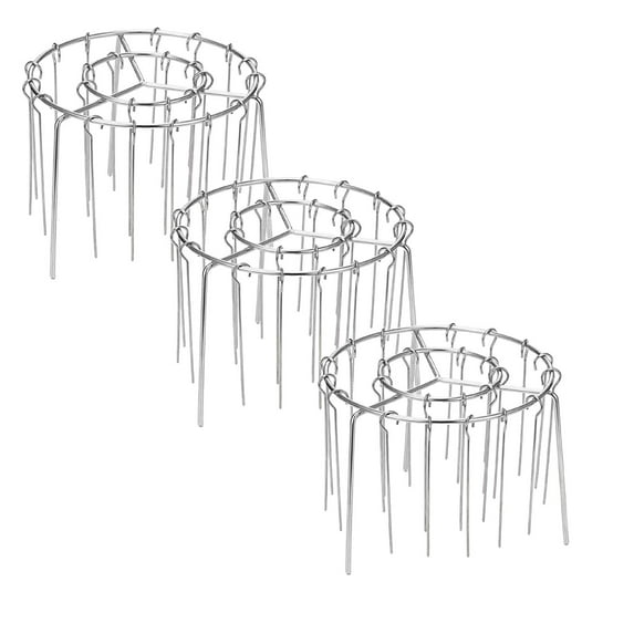 XJGHHSY 2025 New Air Fryer Grill Skewer Rack, Stainless Steel BBQ Kabob Set, 25 Vertical Meat Skewers with Round Hanging(3 PCS),Silver*3