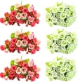 thumbnail image 1 of XJGHHSY 21 Heads Fake Roses Artificial Flowers for Outdoors Spring Valentines Day Decor,6 Bouquet UV Resistant Fake Flower Bouquet Faux Silk Roses for Home Wedding Cemetery Decor,Z-White*3+Pink*3, 1 of 7