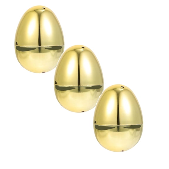 XJGHHSY 3 Pack 2.3" Golden Metallic Easter Eggs for Filling Specific Treats Plastic Fillable Surprise Eggs Hunt Easter Basket Stuffers Filler MIni toys Gifts for Easter Party Favor,Gold