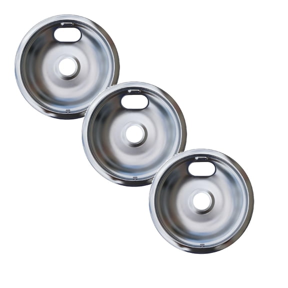 XJGHHSY 3 Pcs 20125A Universal Fit Chrome-Plated Drip Bowls for Plug-in Electric Range - 7.5 Inch,Silver*3