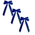 thumbnail image 1 of XJGHHSY 3 Pcs Christmas Velvet Bows for Tree, Vintage Ribbon Bows ornaments for Garland Wreath Gift Wrapping Treat Bag Christmas Tree or Wreath ornaments DIY Crafts Holiday Decor (5" x 10"),Blue, 1 of 8