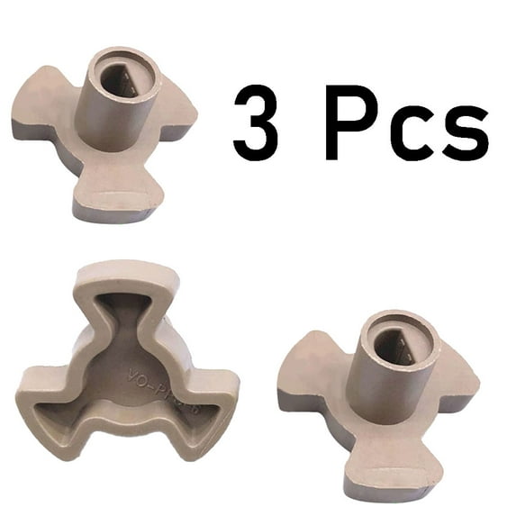 XJGHHSY 3 Pcs Microwave Turntable Coupler with "D" Port Microwave Oven Turntable Roller Guide Support Glass Tray Drive Coupling Replacement (Shaft Length - 0.59"),Z-Grey*3