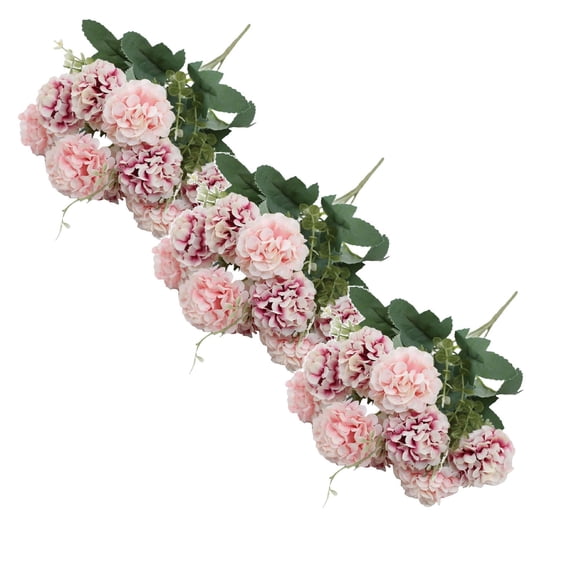 XJGHHSY 3 Pcs Real touch Pink Faux Hydrangea and Eucalyptus Arrangement,Faux Floral Arrangements,9 Heads Greenery Artificial Flowers,Pink Centerpieces for Kitchen Dining Coffee Table Decor,Pink