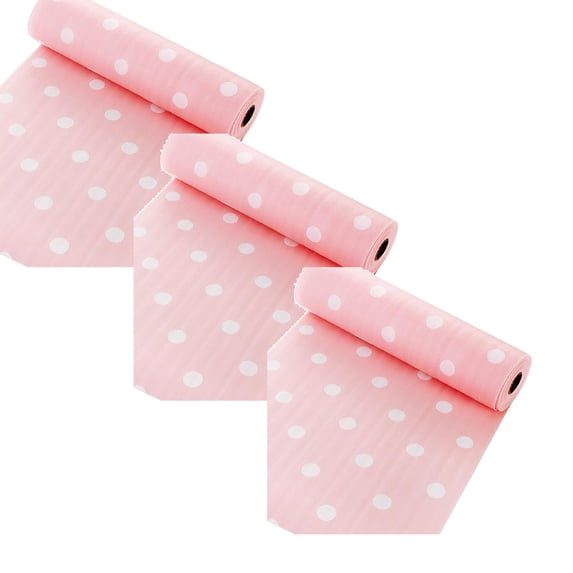 XJGHHSY 3 Pcs Shelf and Drawer Liner for Kitchen Cabinets, Non-Adhesive and Strong Non-Slip Round Pot Shelf Cabinet Drawer Liners for Kitchen, Waterproof Cupboard Liners,Easy to Clean,Pink