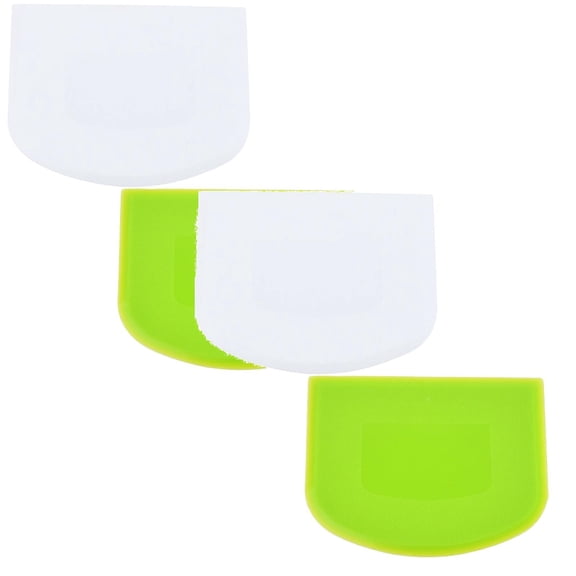 XJGHHSY 4 Pieces Food Scraper, Flexible Dough Scraper, Dough Scraper for Sourdough, Multifunctional Kitchen Scraper Tool, Baking Scraper, Bread Dough Cutter, Cake Smoother for Icing,Green