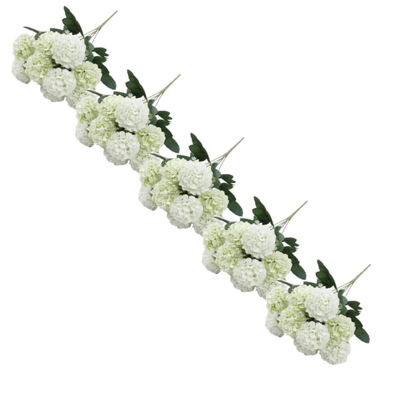 XJGHHSY 5 Bunch Green Hydrangea Artificial Flowers, 5 Stems 10 Heads Flower Per Bunch, 13.8 Inch Faux Silk Hydrangeas for Home Wedding Table Centerpiece Decor,Green