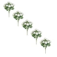 thumbnail image 1 of XJGHHSY 5-Pack White Silk Rose Bouquets,10 Roses Artificial Flowers Heads with Faux Stems Leaves,Fake Roses for Wedding Bouquets,Centerpieces & Home Table Decor,White, 1 of 6