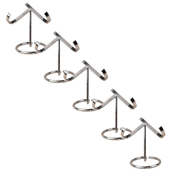 XJGHHSY 5 Pcs Metal Crystal Heart Stone Stand Crystal Ball Holder Rock Display Stand Mineral Specimen Display Easel Holder for Gemstones Fossils Agate Slabs Plates (1 x 2.36 x 2.56 inch),Silver