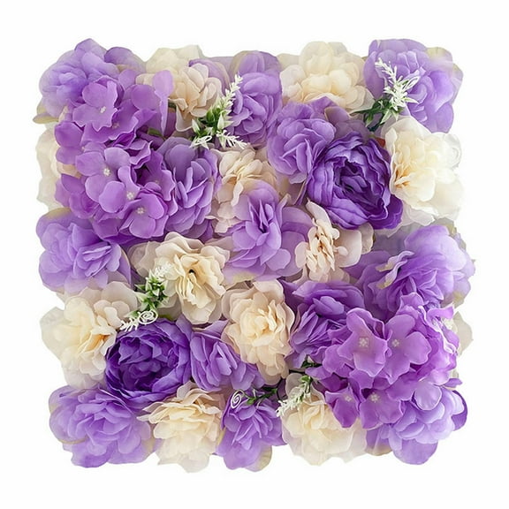 XJGHHSY Artificial Flower Wall Backdrop 1 Pcs 15x15 inch Silk Rose Floral Wall Panel Ideal for Wedding Celebrations,Festive Party Backdrops,and Elegant Home Decor,