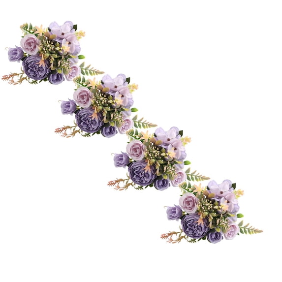 XJGHHSY Artificial Flowers,4 Pcs Small Artificial Peony Silk Flowers Fake Peonies Bouquet Faux Rose Flower Arrangement for Home Party Decoration,