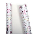 thumbnail image 1 of XJGHHSY Christmas Wrapping Paper Roll - 17*118 inches Embossed Aluminum Foil Bow on White for Christmas, Winter Holiday, Party, New Year Celebration,Bow-Pink, 1 of 4