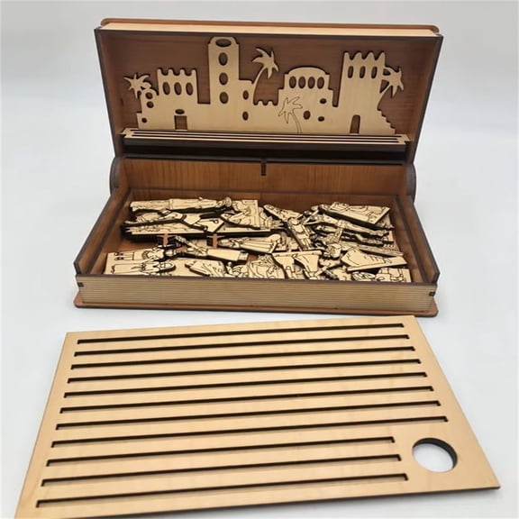 XJGHHSY DIY Easter Resurrection Scene Wooden Book Kit,3D Handcrafted Religious Keepsake,Holy Week Empty tomb Decor for Home Church,Beige