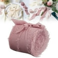 thumbnail image 1 of XJGHHSY Handmade Chiffon Silk Ribbon Fringe 1.5" x 5 Yd Frayed Edges Ribbons for Wedding Invitations Bridal Bouquets Gifts Wrapping Crafts Holiday Party Decorations,Pink, 1 of 8