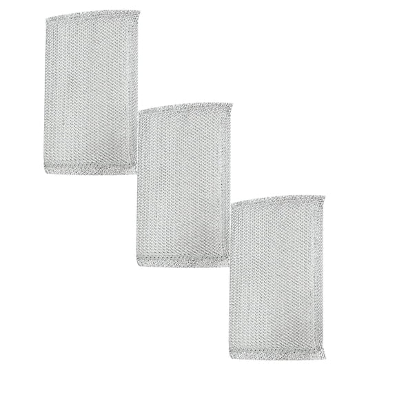 XJGHHSY Kitchen Scrubbing Sponges - 3 Pcs Heavy Duty Non-Scratch Scrubbing Cleaner Sponges in 1 Color - Multi-Surface Non-Metal Dish Scouring Scrubbers for Fast Cleaning,Silver