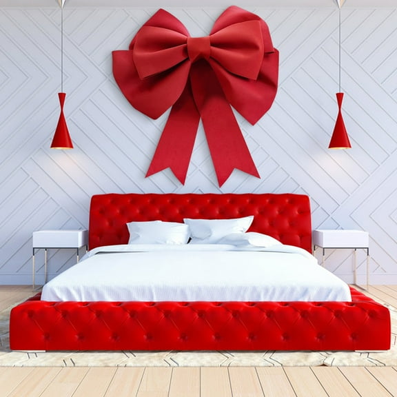 XJGHHSY Large Rose Red Bows Handmade DIY Bow Giant Bow for Car Valentine's Day Christmas Gift Wedding Decoration and Birthday Party Decoration,Rose Red