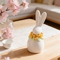 thumbnail image 1 of XJGHHSY Mini Ceramic Rabbit Figurine, Porcelain Easter Bunny Decorations for Home, Tabletop ornament, Tea Ceremony Pet,White, 1 of 4
