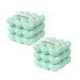 thumbnail image 1 of XJGHHSY Scented Bubble Cube Candles for Home, Scented,2 Pcs 5.4 oz Soy Wax Aromatherapy Candle, Aesthetic Room Decor Cute Danish Pastel Large Decorative Shaped Candles Gifts,Green, 1 of 8