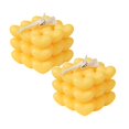 thumbnail image 1 of XJGHHSY Scented Bubble Cube Candles for Home, Scented,2 Pcs 5.4 oz Soy Wax Aromatherapy Candle, Aesthetic Room Decor Cute Danish Pastel Large Decorative Shaped Candles Gifts,Yellow, 1 of 8