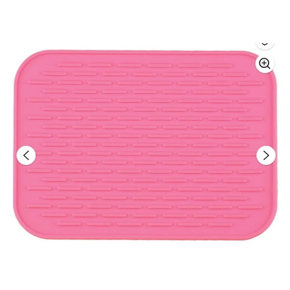 XJGHHSY Silicone Dish Drying Mat - 1 Packs of Non-Slip Silicone Mat Easy Clean Drying Mat Heat-Resistant Dish Drainer Mat for Kitchen Counter, Sink, Refrigerator or Drawer Liner,Pink