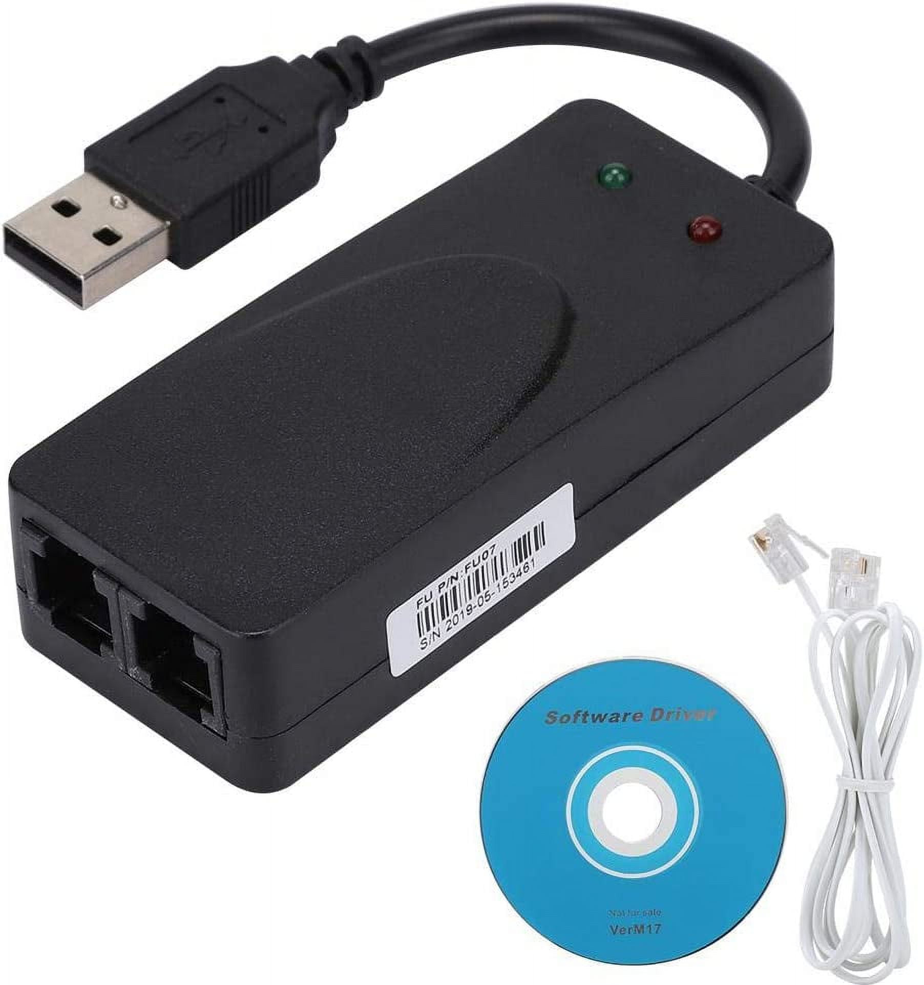 XJUDual Ports USB2.0 56K Voice Fax Data External V.90 V.92 Modem for