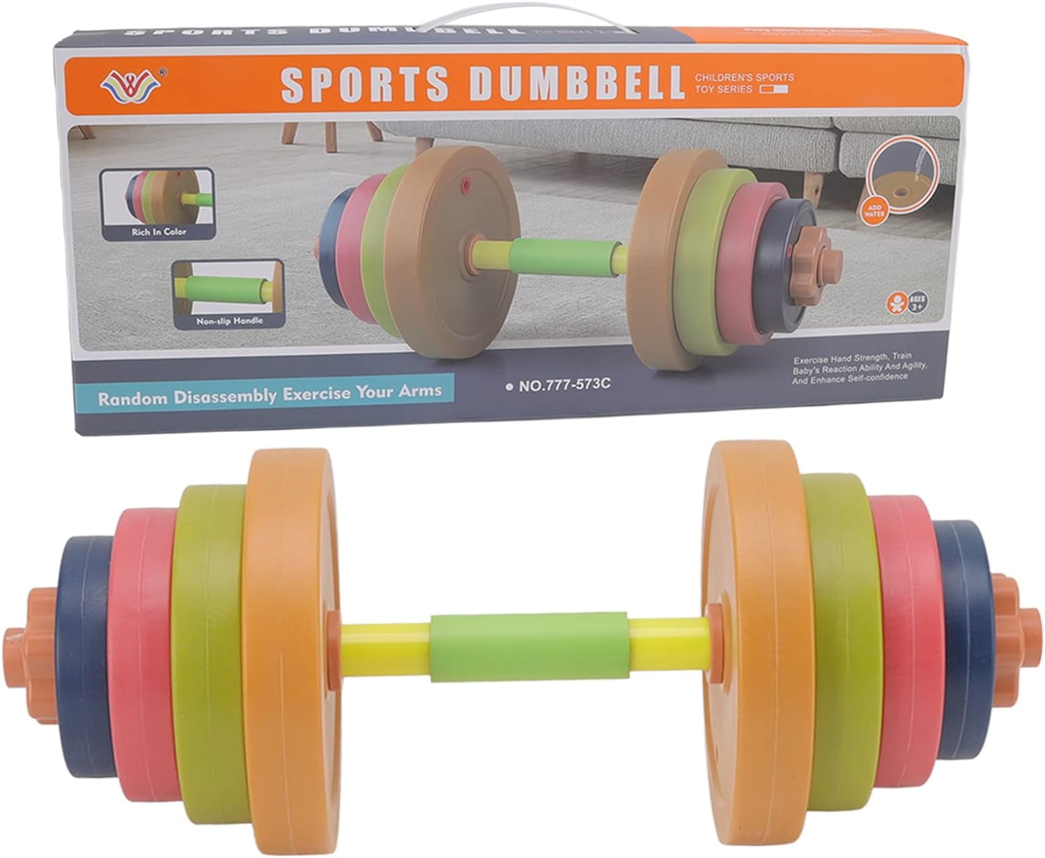 XJU-Dumbbells Weight for Kids, Adjustable Dumbbell Toy Plastic Fitness ...