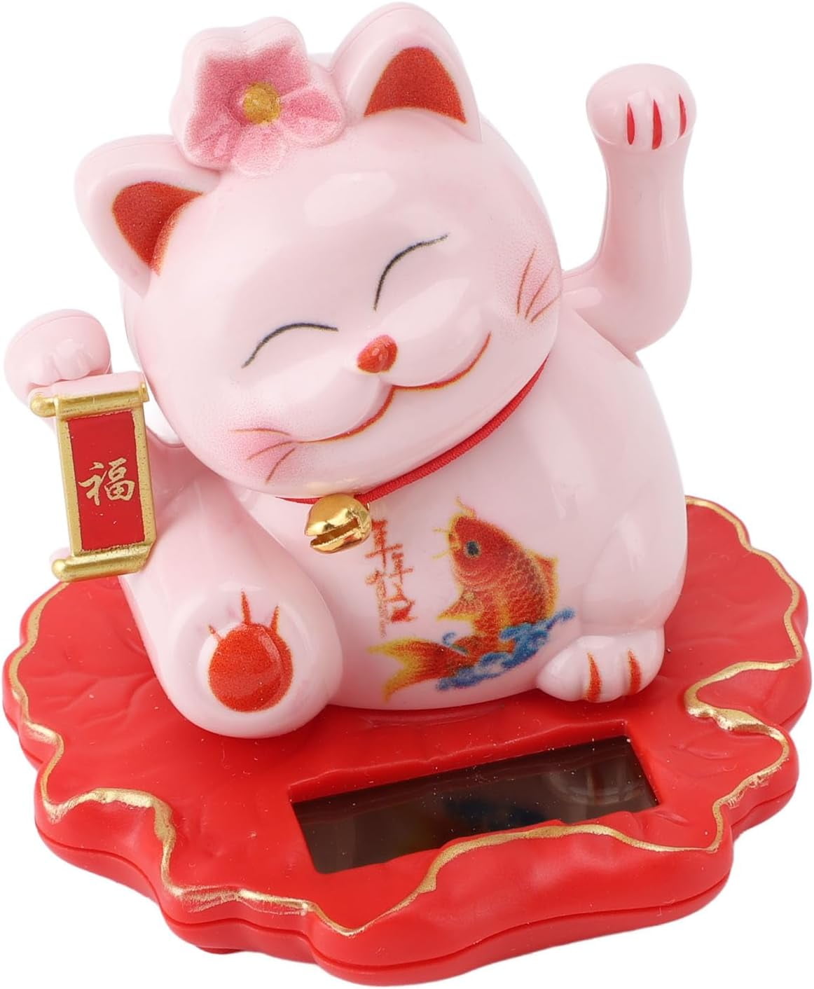 XJUSolar Energy Powered Lucky Money Cat, Feng Shui Waving Arm Fish