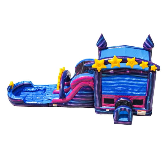 JumpOrange Galaxy Commercial Inflatable Bounce House & Water Slide with Pool and Blower