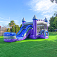 thumbnail image 1 of XJUMP Purplish Castle Bounce House Water Slide Combo with Splash Pool (with Air Blower), Commercial Grade, for Kids and Adults, 1 of 11