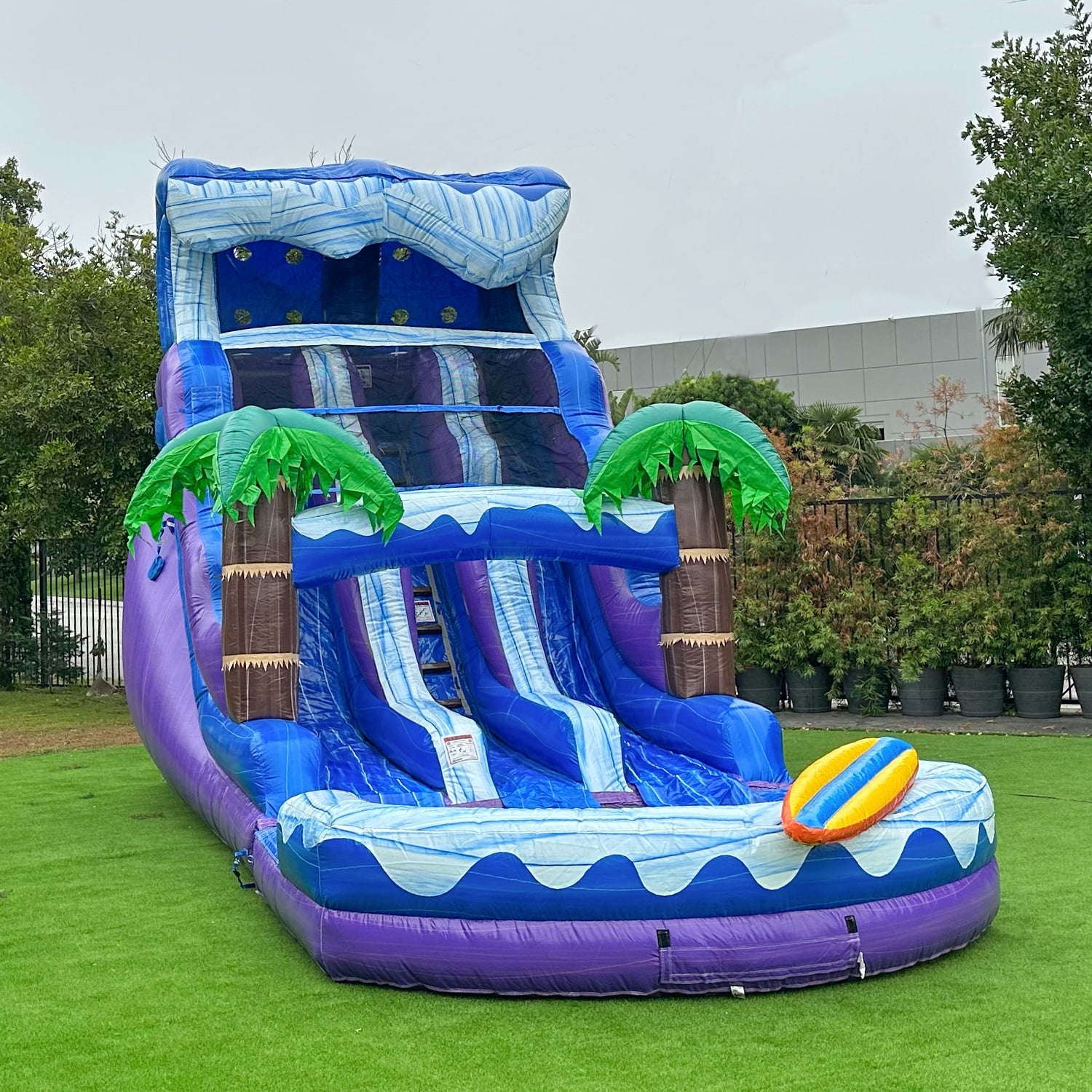 XJUMP Surf Beach Water Slide Commercial Grade with Pool and Dual Lane