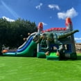 thumbnail image 1 of XJUMP T-Rex Dinosaur Inflatable Water Slide Bounce House Combo with Splash Pool for Kids and Adults (with Air Blower), Commercial Grade, 1 of 9