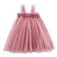 thumbnail image 1 of XJZMD Toddler Girls Sleeveless Mesh Flowers Holiday Party Dress Dance Party Dresses Clothes Girls Dresses 110(2 Years-3 Years), 1 of 4