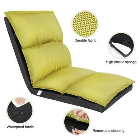 XK Foldable Camping Floor Lounge Padded Chair Couch for Outdoor Travel