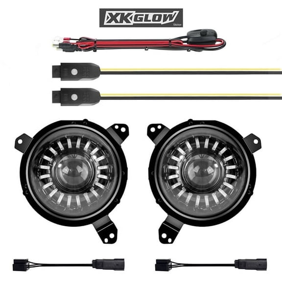XKGLOW 2pc 7in App Control LED Headlight Kit with DRL fits Jeep JL/JT