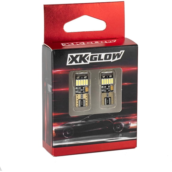 XK Glow Amber T10 194 Error Free Ultra Bright LED Bulb 2pc Set w/ Built-in Canbus